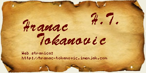 Hranac Tokanović vizit kartica